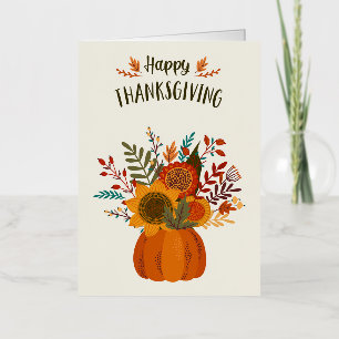 Minimal Happy Thanksgiving Dinner  Foil Greeting Card
