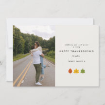 MINIMAL HAPPY THANKSGIVING | Family Photo Card