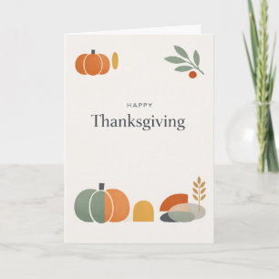 Minimal Happy Thanksgiving Geometric Pumpkin Card