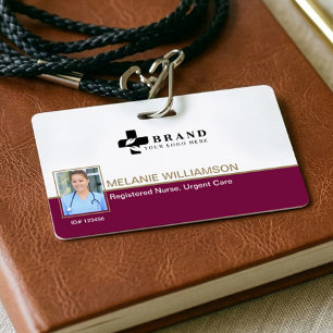 Minimal Healthcare Medical Staff Photo ID Logo Badge