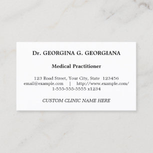 Minimal Healthcare Specialist Business Card