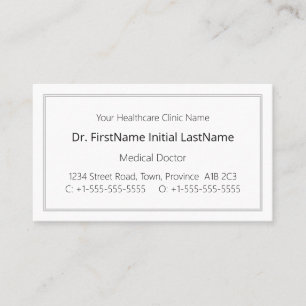 Minimal, Healthcare Specialist Business Card