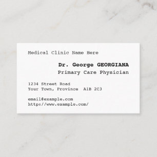 Minimal, Healthcare Specialist Business Card
