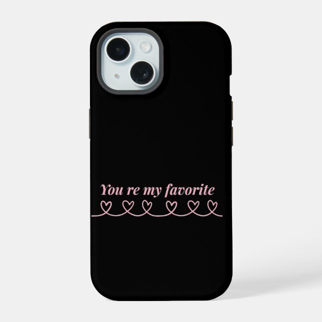Minimal Heart Arrow Valentine T-Shirt iPhone 15 Case (Back)
