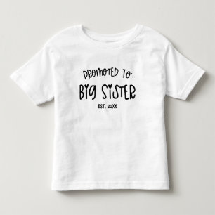 Minimal Heart Custom Year Promoted To Big Sister Toddler T-Shirt