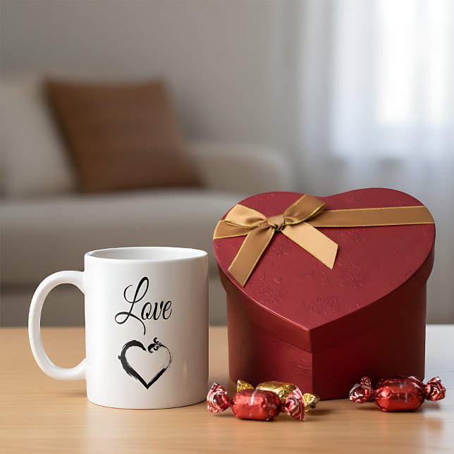 Minimal Heart & Love Typography Mug (Creator Uploaded)