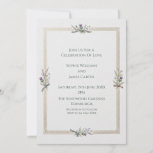 Minimal Heather Wedding Invitation