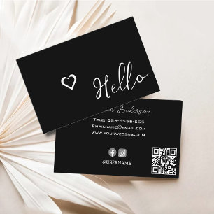 Minimal Hello Business Card Template, Modern Cards