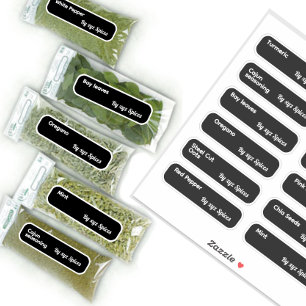 Minimal Herbs and Spices Labels with brand name