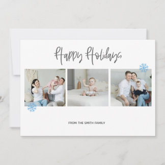 Minimal holiday photo collage card