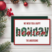 Minimal Holiday Season Typography Holiday Card