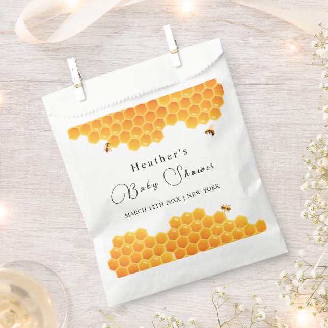 Minimal Honey Bumblebee Boy Baby Shower  Favour Bags (Clipped)