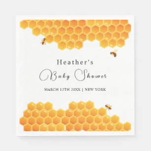 Minimal Honey Bumblebee Boy Baby Shower  Napkin