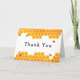 Minimal Honey Bumblebee Boy Baby Shower Thank You Card