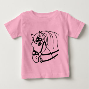 Minimal Horse Head retro style Animal art Baby T-Shirt