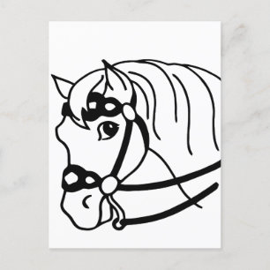 Minimal Horse Head retro style Animal art Postcard