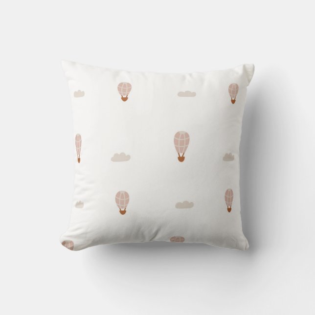 Minimal Hot Air Balloon Pattern Cushion (Front)
