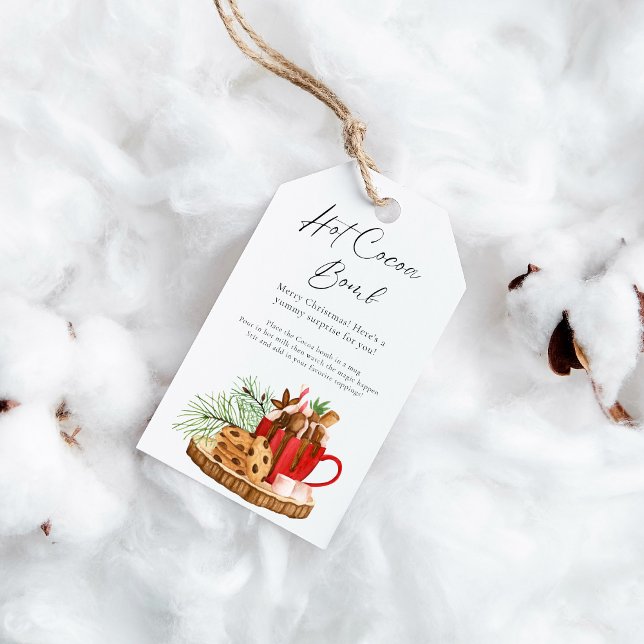 Minimal Hot Cocoa Bomb Christmas Gift Tag (Creator Uploaded)