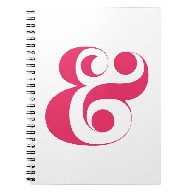 Minimal Hot Pink Ampersand Notebook (Front)