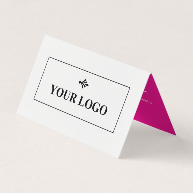 Minimal Hot Pink Your Logo Lash Artist Aftercare B Business Card (Front)