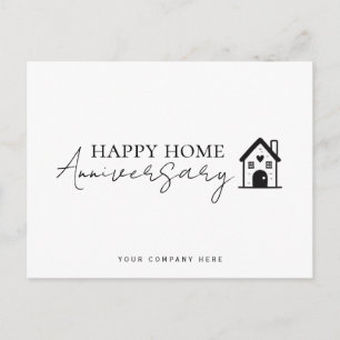 Minimal House Script Home Anniversary Postcard