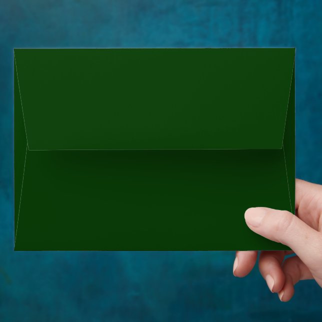 Minimal Hunter Green Wedding Invitation Matching  Envelope (Hand)