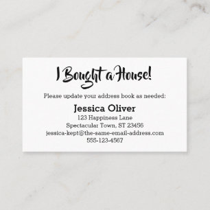 Minimal "I Bought a House!" Card on Editable White