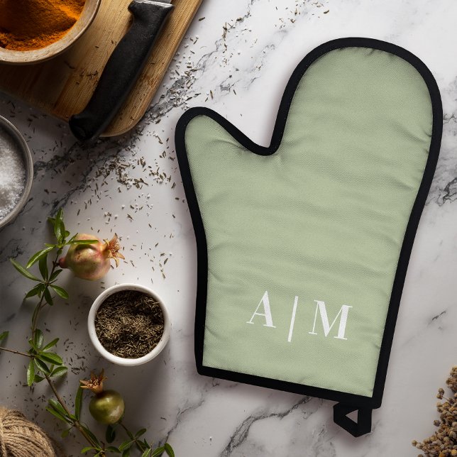 Minimal Initial Green Oven Mitt (Creator Uploaded)
