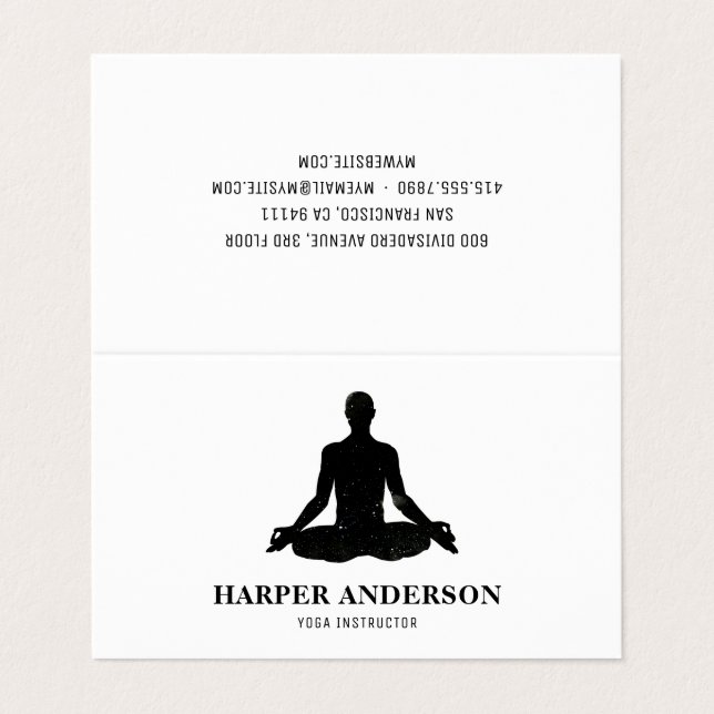 Minimal Inspiration Yoga Instructor Professional  Business Card (Outside Unfolded)