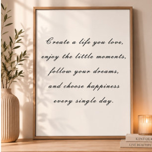 Minimal Inspirational Quote Typography Wall Art