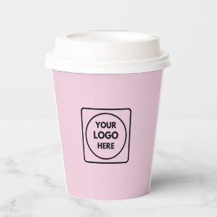 Minimal Ivory Logo Branding Clean Elegant Paper  Cups