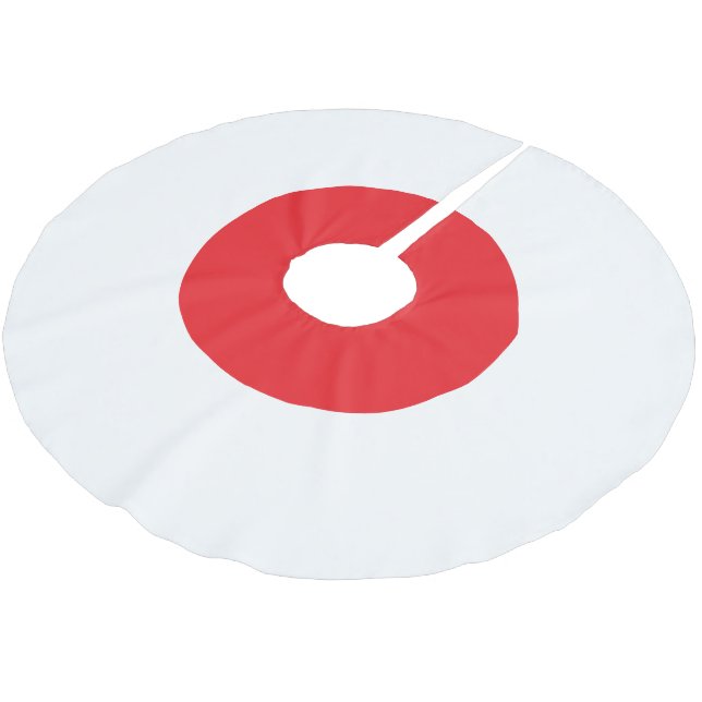 Minimal Japanese Flag Theme Christmas Tree Skirt (Angled)
