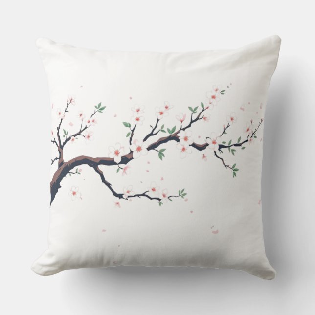 Minimal Japanese Tree Branch Cushion (Front)