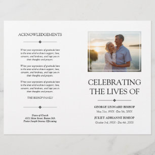 Minimal Joint Celebration of Life Funeral Program