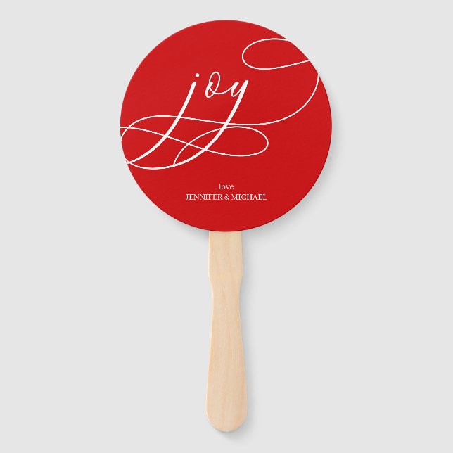 Minimal Joy christmas elegant typography Hand Fan (Front)