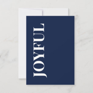 Minimal JOYFUL   Navy Holiday Greeting Card