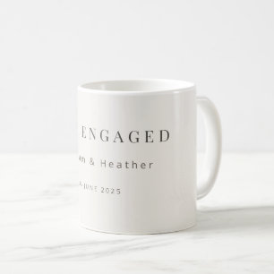 Minimal Just Engaged Mug Warm White