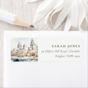 Minimal Kansas City Missouri Watercolor Address