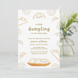 Minimal Kawaii Boho Bao Dumpling Baby Shower  Invitation
