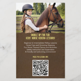 Minimal Kids' Horse Riding Lesson Flyer