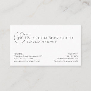 Minimal Knitting Crochet Handmade Business Card