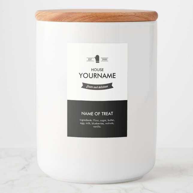 Minimal Label for Baked Goods, Personalise, Custom (Front)