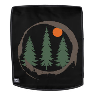 Minimal landscape pine trees forest backpack