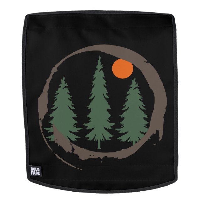 Minimal landscape pine trees forest   backpack (Removable Face)