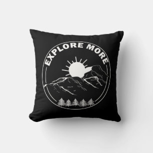 Minimal landscape pine trees forest cushion