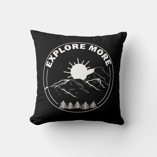 Minimal landscape pine trees forest cushion (Front)