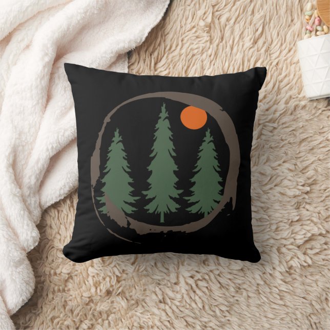 Minimal landscape pine trees forest   cushion (Blanket)