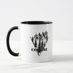 Minimal landscape pine trees forest mug