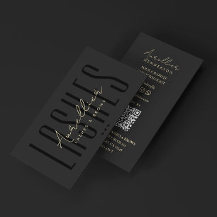 Minimal Lashes Tech Makeup Artist Black Beauty Business Card
