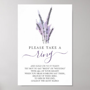 Minimal Lavender Bridal Shower Ring Game Poster